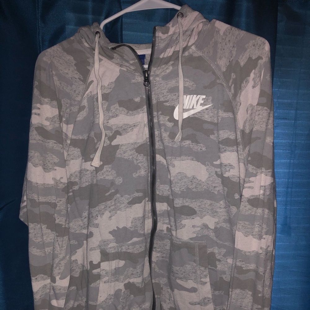 Nike grey camo full zip hoodie